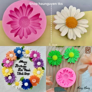 Khuôn silicon 4D hoa cúc họa mi thiếu cánh 7cm dùng làm bánh sinh nhật, trang trí bánh,rau câu