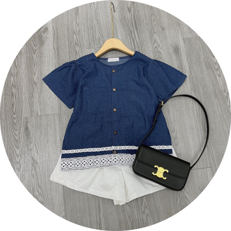 🍃 SET ÁO BÒ VIỀN REN MIX SOOC TACTA cực xinh kèm ảnh thật