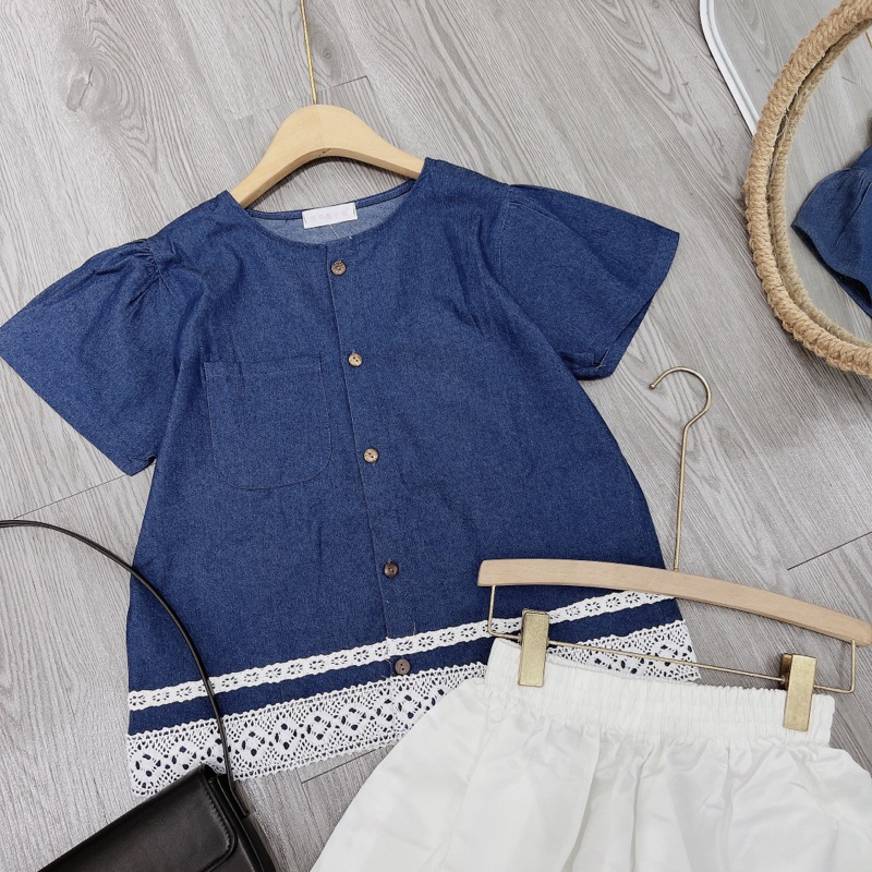 🍃 SET ÁO BÒ VIỀN REN MIX SOOC TACTA cực xinh kèm ảnh thật