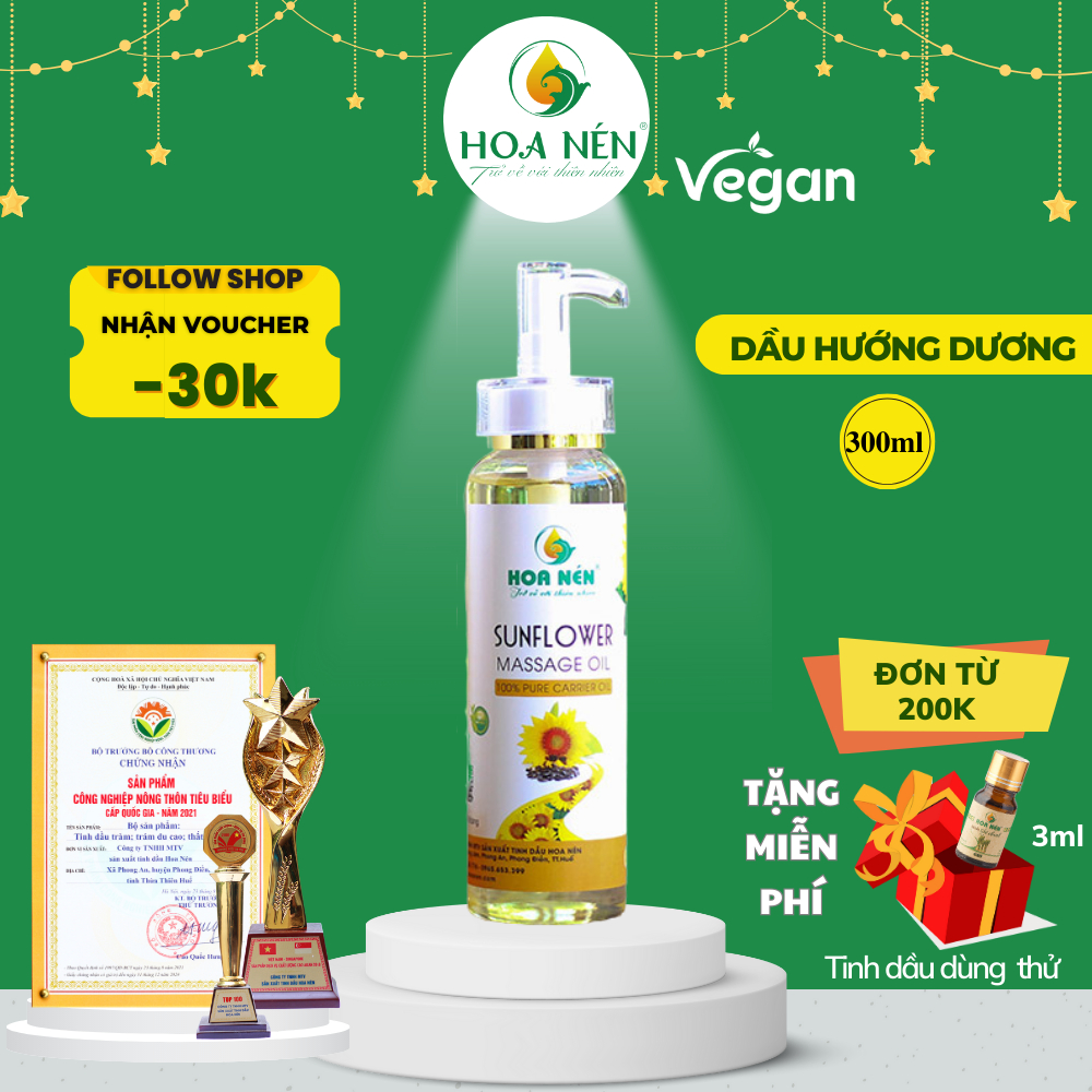 Dầu Hướng Dương - Dầu nền massage, dưỡng da, ch.ống lão hoá - 300ml