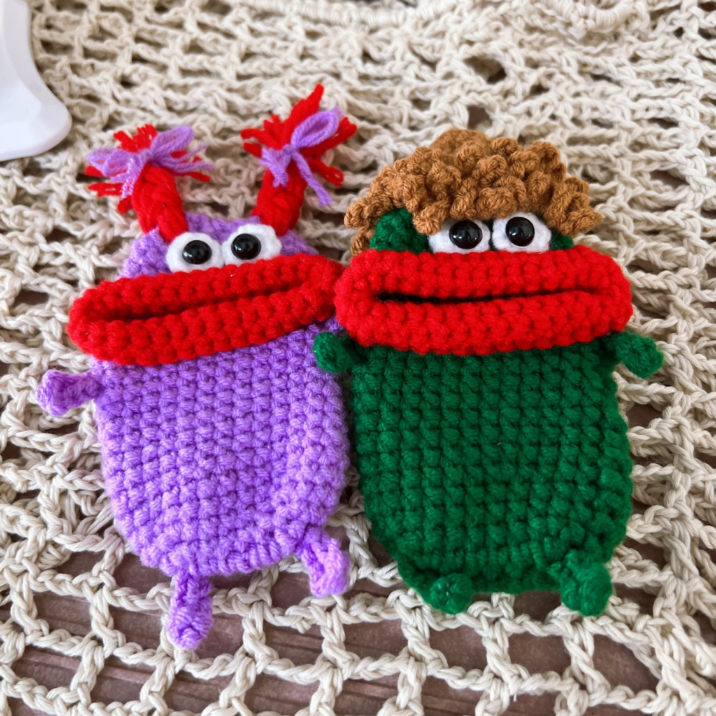 Bé môi to hoạt hình cute, túi đựng chìa khóa bằng len handmade, móc khóa sáng tạo, lynhstore