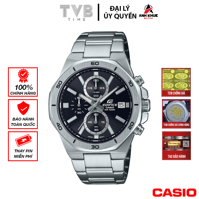 Đồng hồ nam Casio Edifice chính hãng Anh Khuê EFV-640D-1AVUDF (44mm)