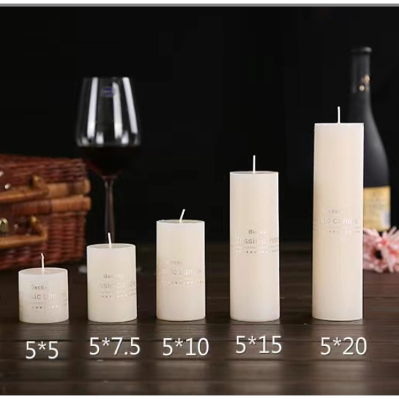 Nến Hình Trụ Classic Trang Trí Sang Trọng Màu Trắng Kem Nhiều Kích Thước