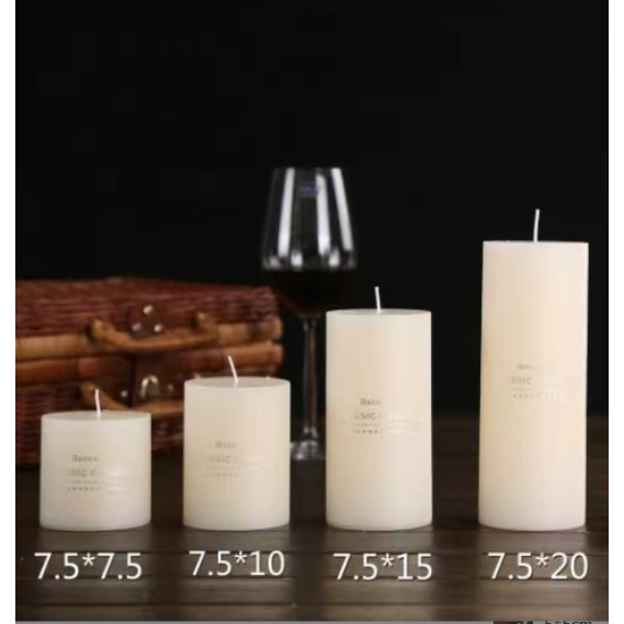 Nến Hình Trụ Classic Trang Trí Sang Trọng Màu Trắng Kem Nhiều Kích Thước