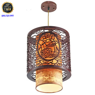 Đèn lồng gỗ tự nhiên hình hoa sen trang trí phòng thờ, nhà gỗ, từ đường, chùa… hàng loại 1 tặng kèm bóng led