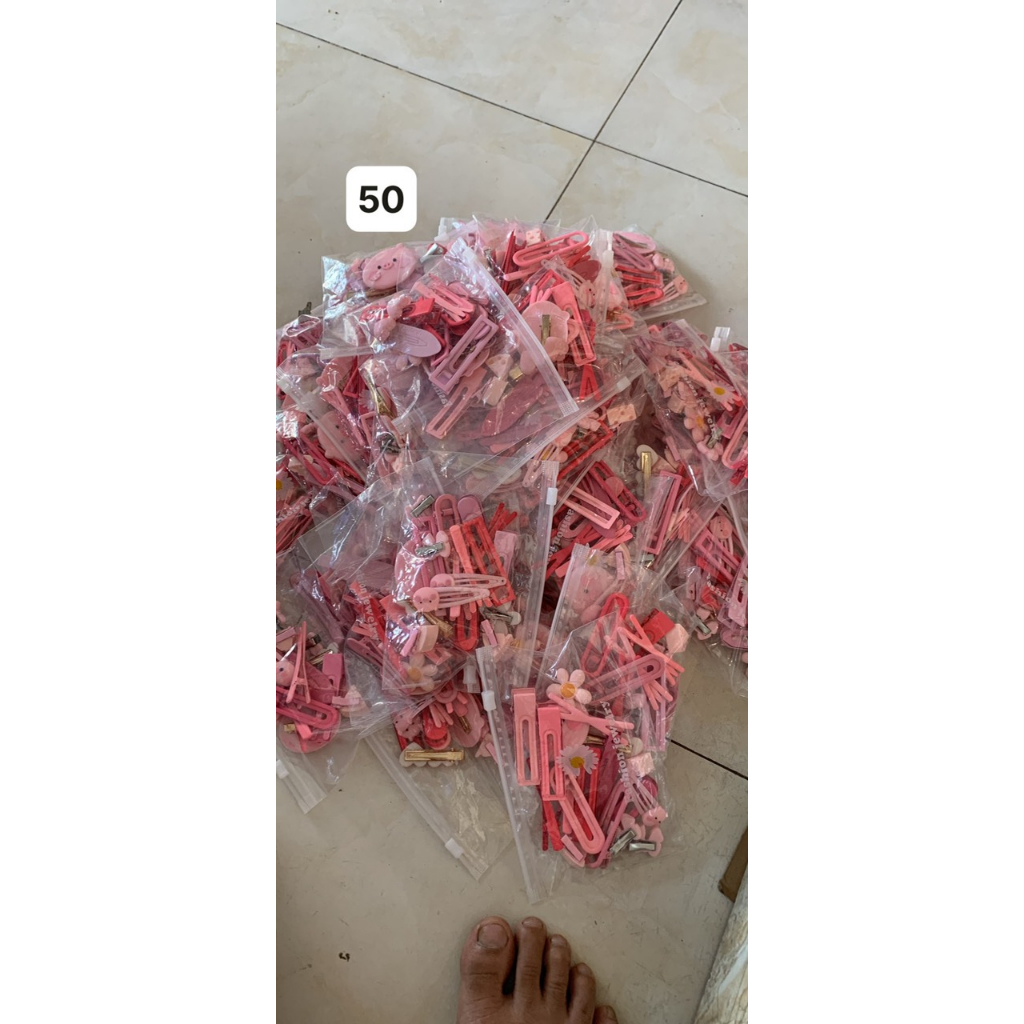 Set 19 Món Cặp Tóc Mái Hình Cá Mập Màu Hồng Ngọt Ngào Dễ Thương Cho Bạn Gái A.Đ