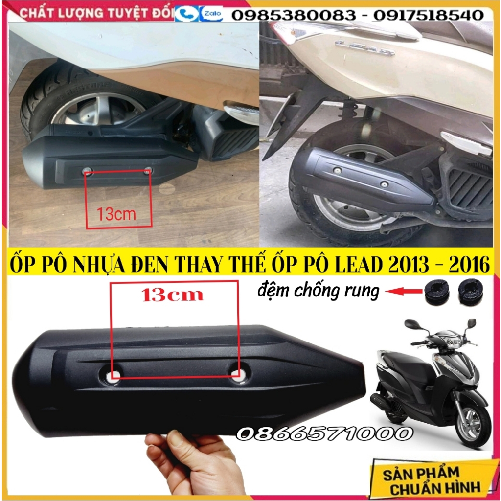 [Lead 2013 - 2016] Ốp Pô Nhựa ABS Gắn Honda Lead 2013 - 2016; Ốp Biển Số Xi Màu Titan, Inox Trắng Cho Mọi Loại Xe Máy