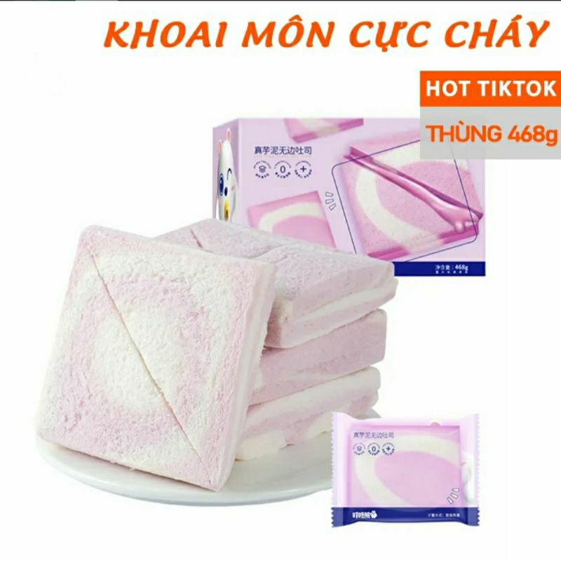 Bánh Bơ, Bánh Dâu Tây, Bánh Khoai Môn Sandwich 468g Hot Hit Hộp 8 cái