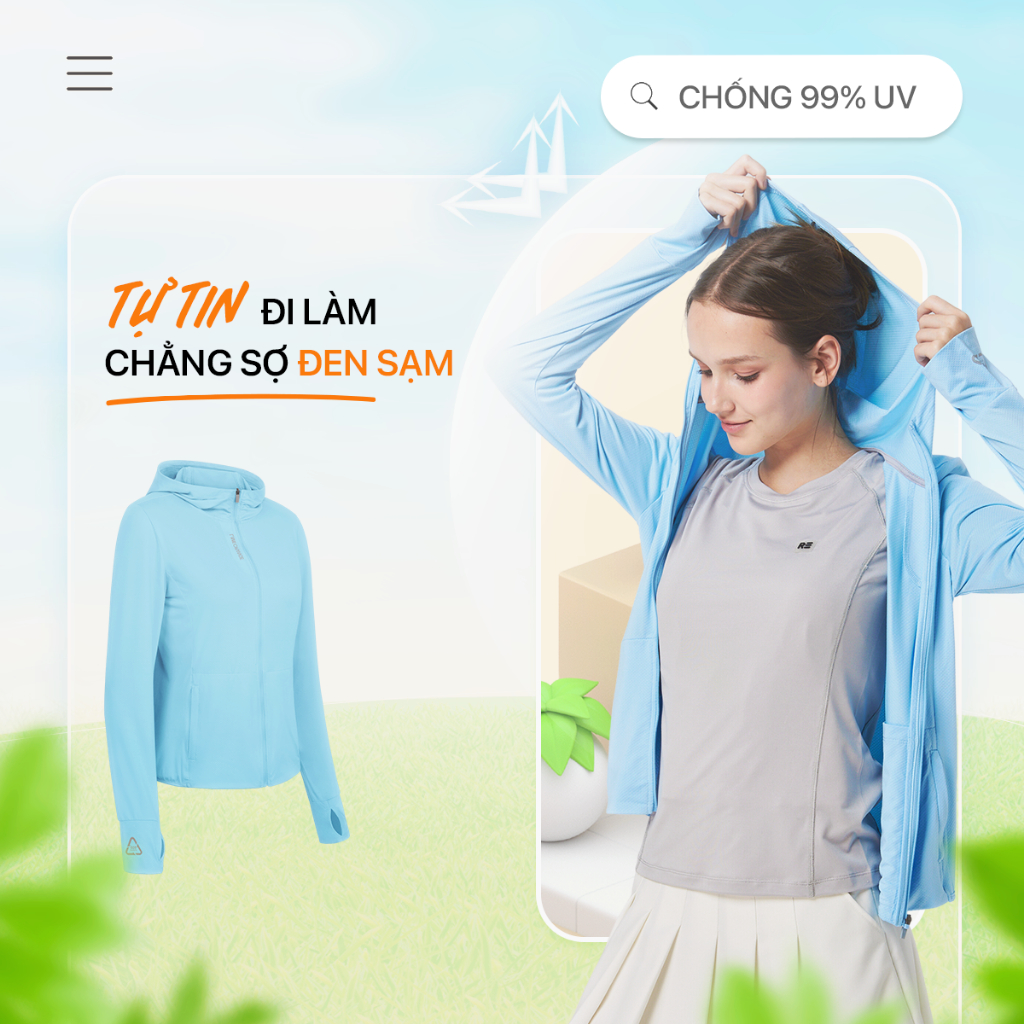 Áo Khoác Nữ Chống Nắng UV Siêu Nhẹ Lime Orange - Air Hoodie 4 - LO23707102