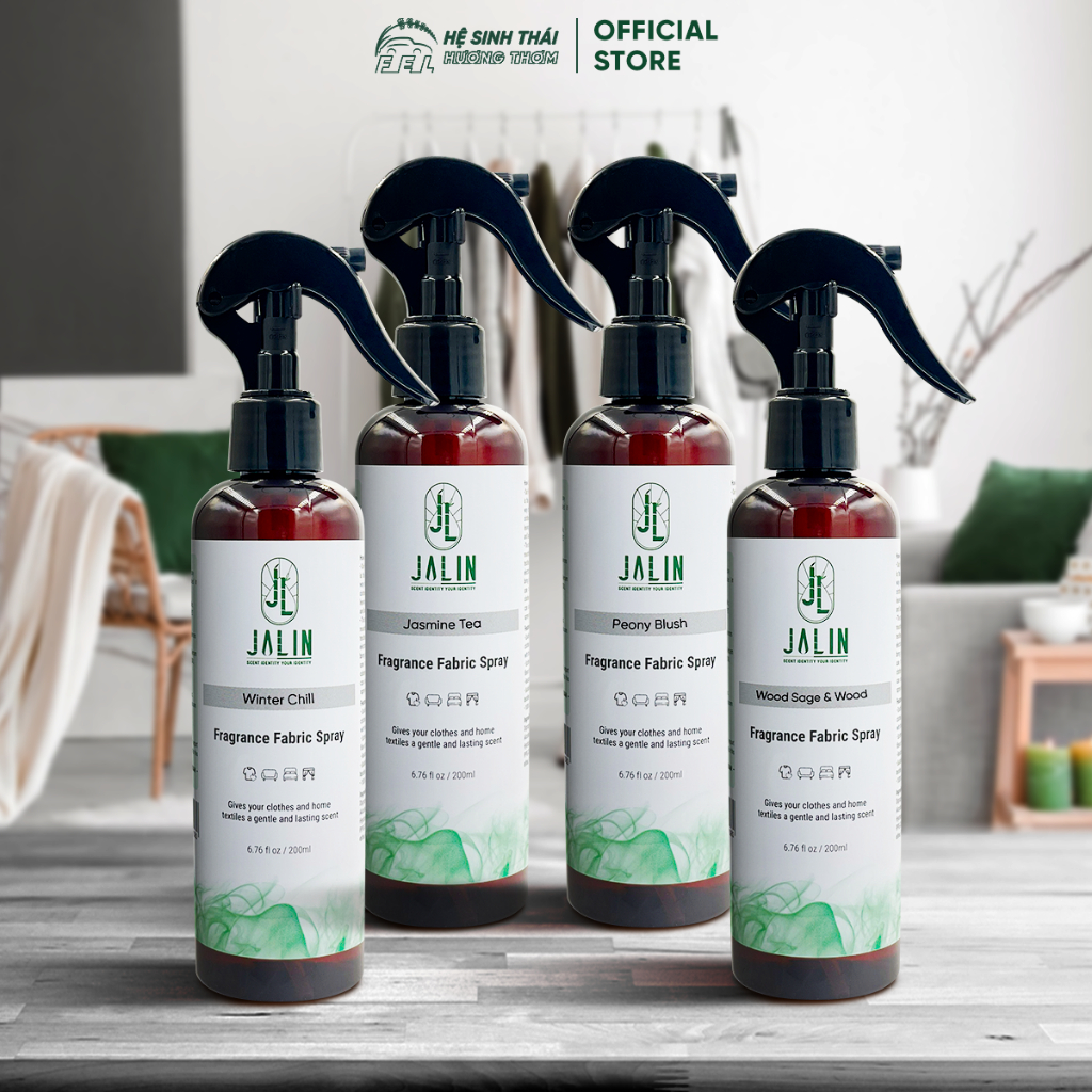 Xịt Thơm Quần Áo Cao Cấp Jalin 50ml/200ml - Chiết Xuất Tinh Dầu Nước Hoa Lưu Hương 4-6 Tiếng