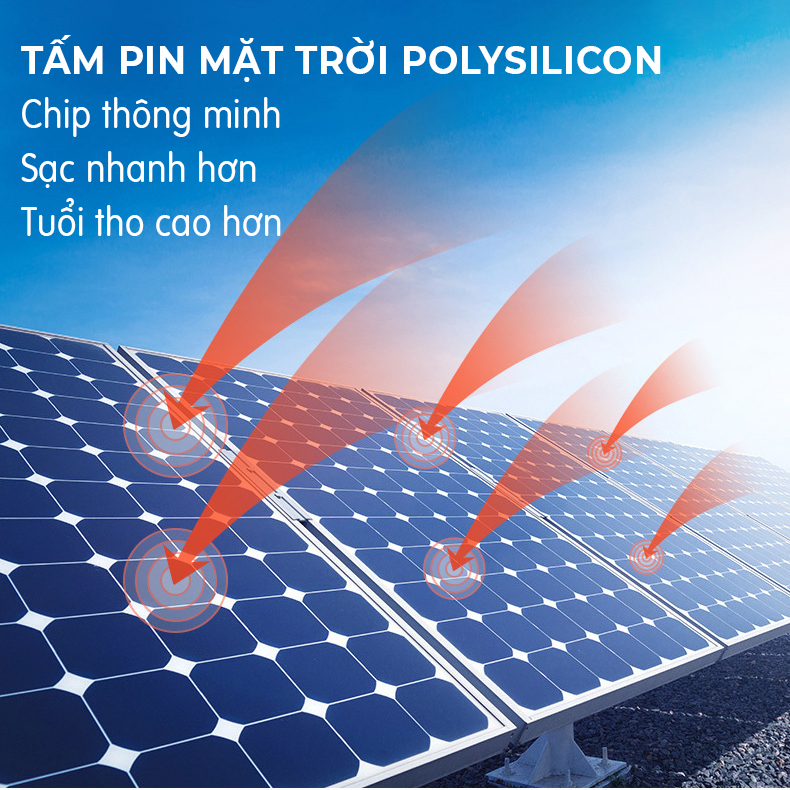 Đèn năng lượng mặt trời 1000w- cao áp hình bàn chải 2 mặt, Tuổi thọ pin dài, đèn góc chiếu rộng-  K1548