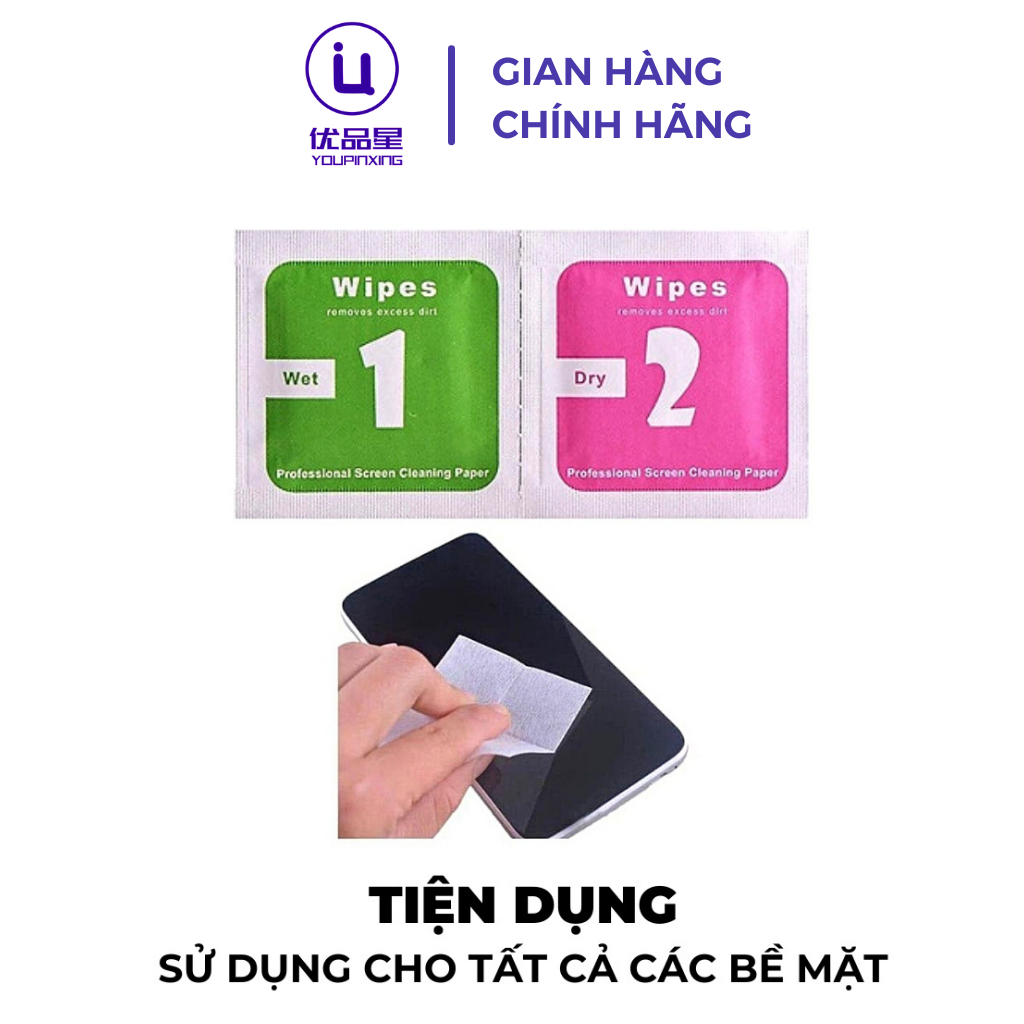 Giấy lau 1 2 cho kính cường lực cho 5/5s/5se/6/6s/7/7plus/8/8plus/plus/x/xr/xs/11/12/13/14/pro/promax