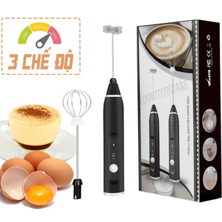 [Lẻ=Sỉ] Máy đánh trứng, que tạo bọt cafe mini cầm tay không dây 3 cấp độ, hỗ trợ sạc pin tiện lợi sử d