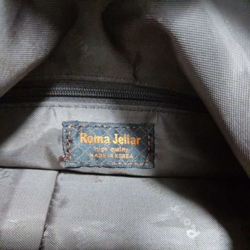 Túi si M103 tuyển Nhật hiệu Roma Jella Made in Korea da bò phối màu độc đáo 24cmx18cmx5cm
