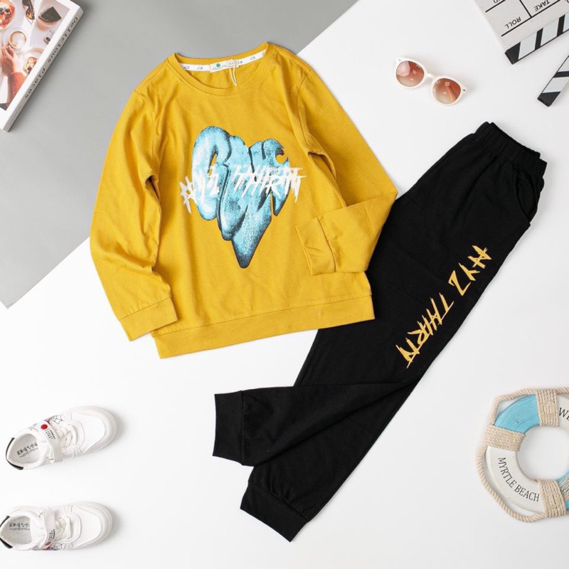 Bộ dài tay bé trai thu đông 10-16y . Chất cotton mềm mịn, thấm hút mồ hôi, co giãn tốt