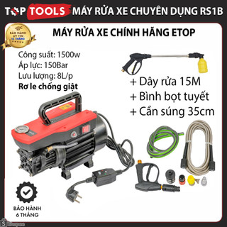 Máy rửa xe gia đình Etop - RS1B, công suất 1500w có chống giật an toàn, bảo hành 6 tháng