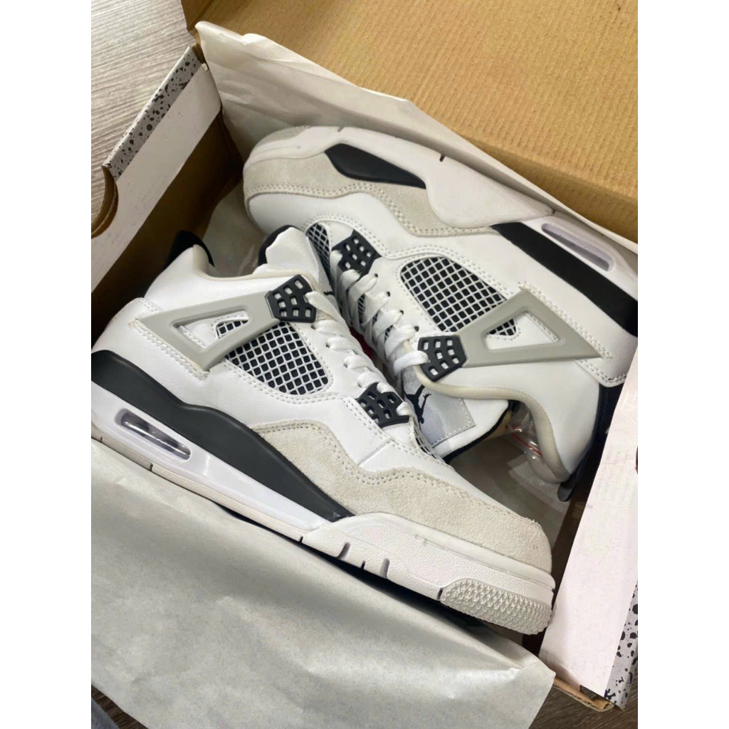 Giày bóng rổ Jordan 4 Military Black (JD4 trắng đen) - deegee Sneaker