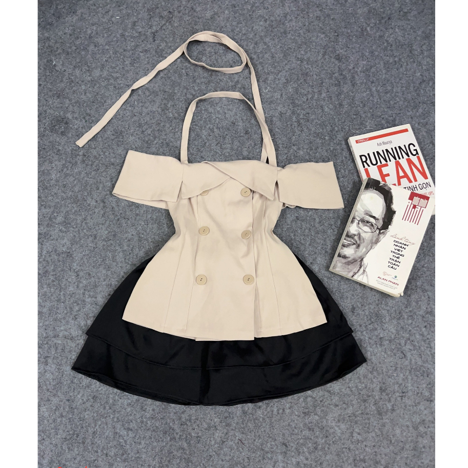 SET ÁO TRỄ VAI PHỐI CHÂN VÁY TẦNG XOÈ