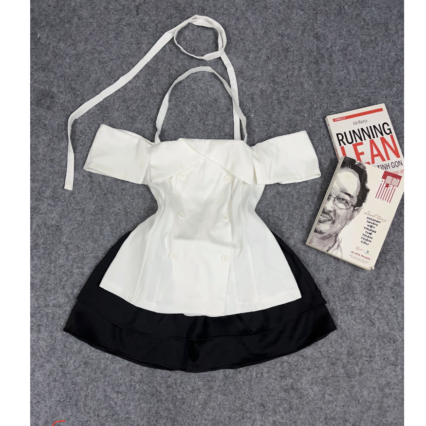 SET ÁO TRỄ VAI PHỐI CHÂN VÁY TẦNG XOÈ