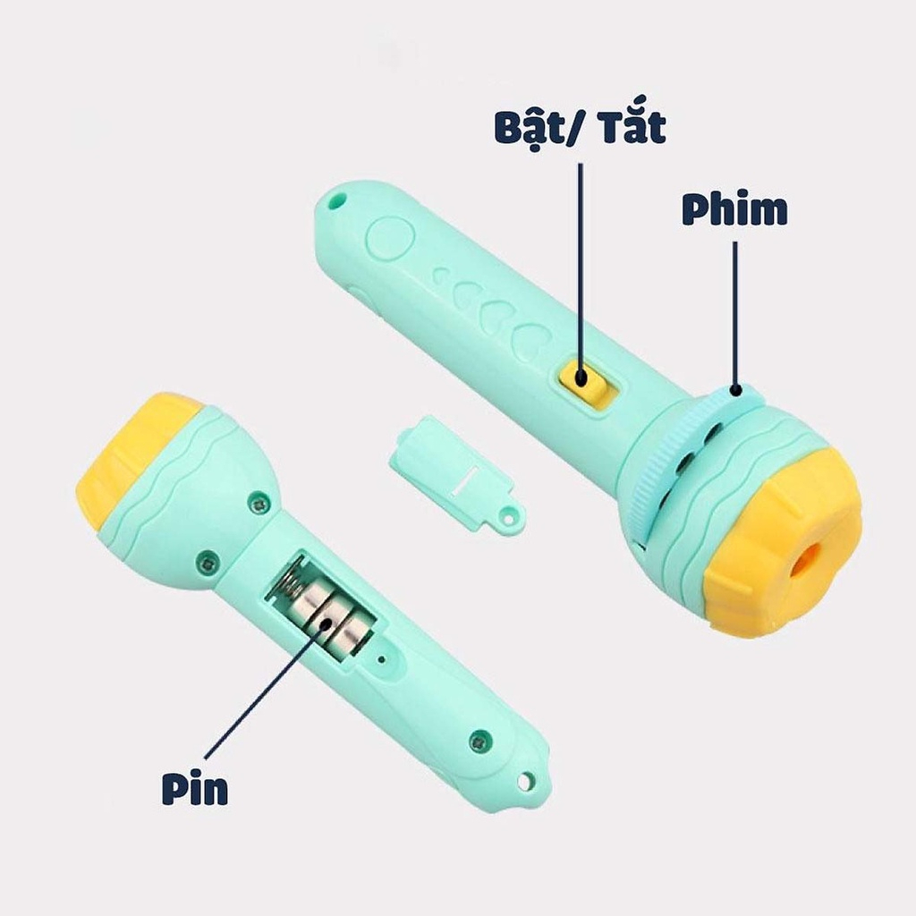Đồ Chơi Đèn Pin Chiếu Hình 80 Hình Chủ Đề Động Vật, Giao Thông, Trái Cây, Chiếu Bóng Trên Tường Cho Bé.