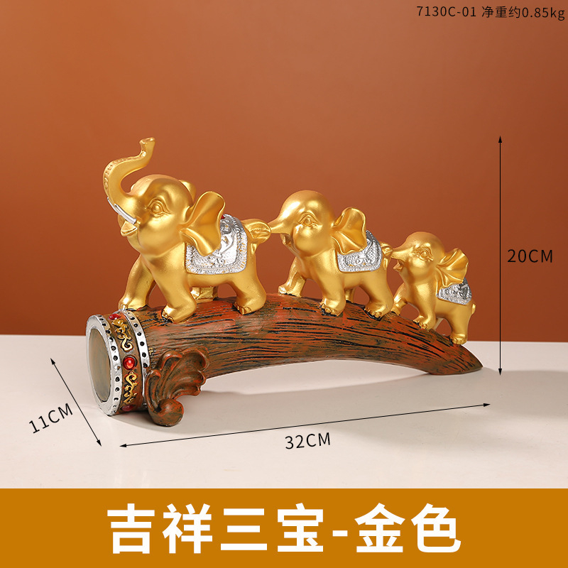 Tượng đàn voi đem lại may mắn trang trí bàn làm việc phòng khách