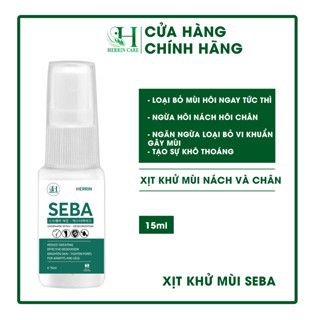 Xịt khử mùi hôi nách, hôi chân Herrin Seba 15ml loại bỏ mùi hôi ngay lập tức, ngăn ngừa, loại bỏ vi khuẩn gây mùi