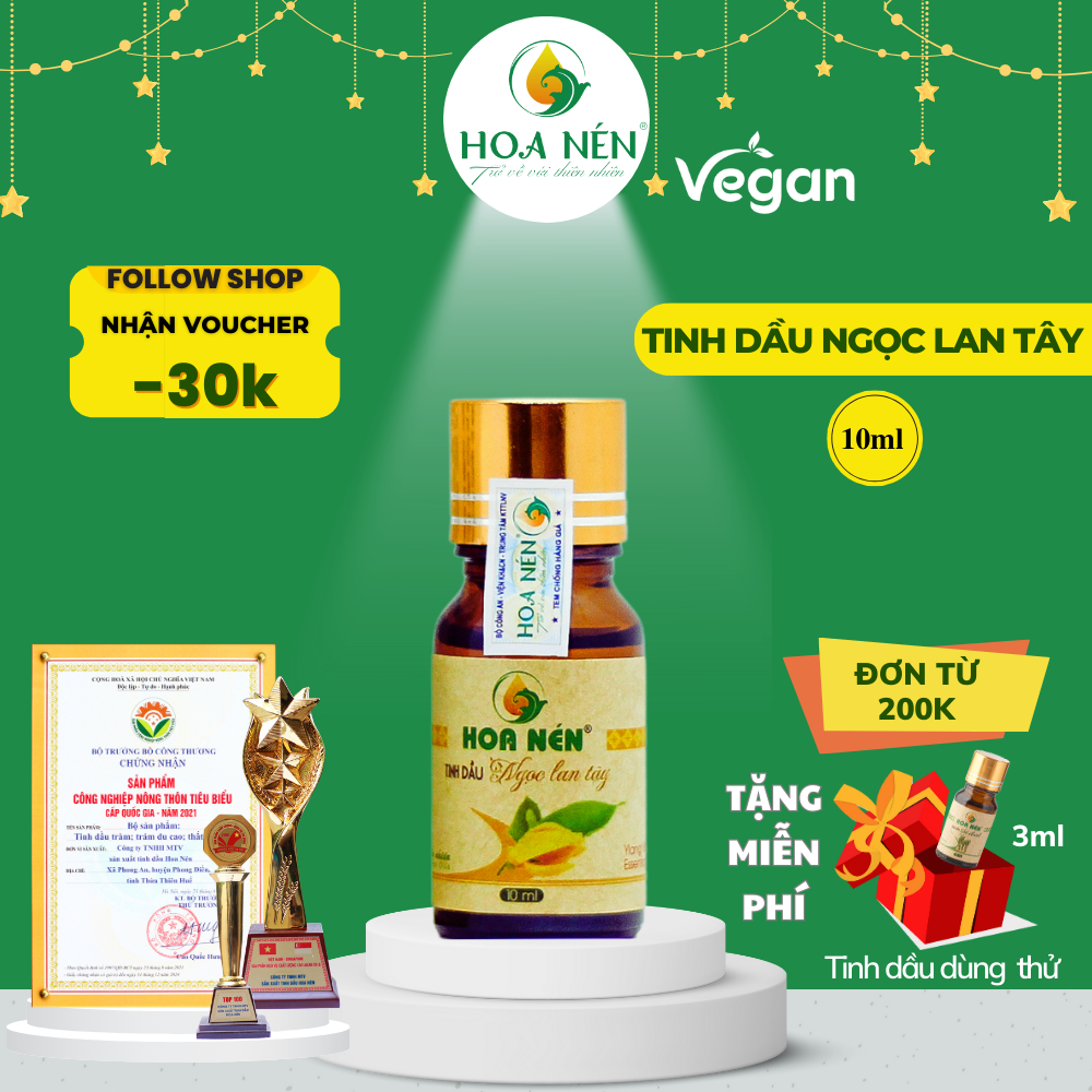 Tinh dầu Hoa Ngọc lan tây nguyên chất - Hoa Nén - Hương hoa thơm mát, khử mùi, ẩm mốc, đuổi muỗi, côn trùng - 10ml