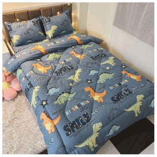 Bộ ❣️5 món chăn phao cotton poly siêu đẹp - 1 ga, 2 vỏ gối nằm, 1 vỏ gối ôm, 1 chăn phao❣️ -
