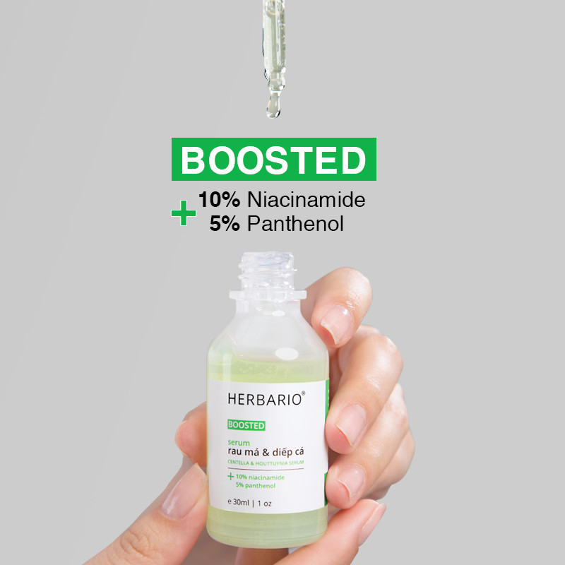 BOOSTED Serum Rau má & Diếp cá Herbario 30ml sạch mụn, thuần chay