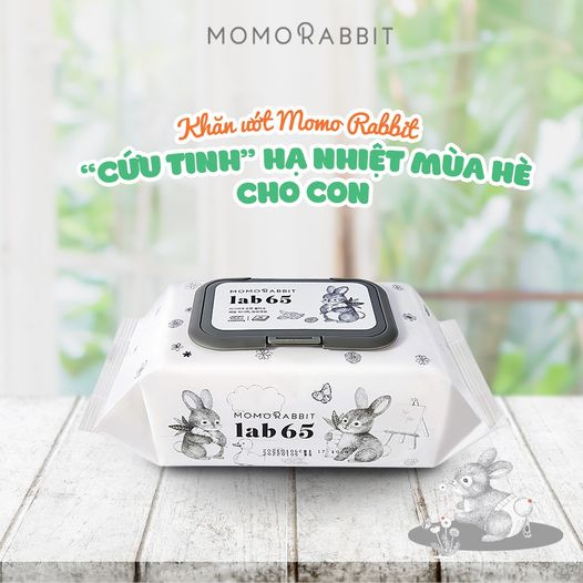 [Chính hãng] Khăn giấy ướt Momo Rabbit Lab 65 Hàn Quốc loại 72 tờ