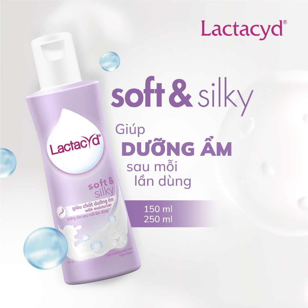 Dung dịch vệ sinh Lactacyd (Tím) Soft & Silky 150ml & 250ml