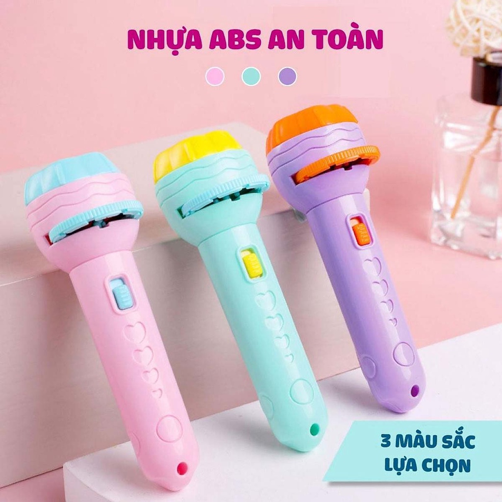 Đồ Chơi Đèn Pin Chiếu Hình 80 Hình Chủ Đề Động Vật, Giao Thông, Trái Cây, Chiếu Bóng Trên Tường Cho Bé.