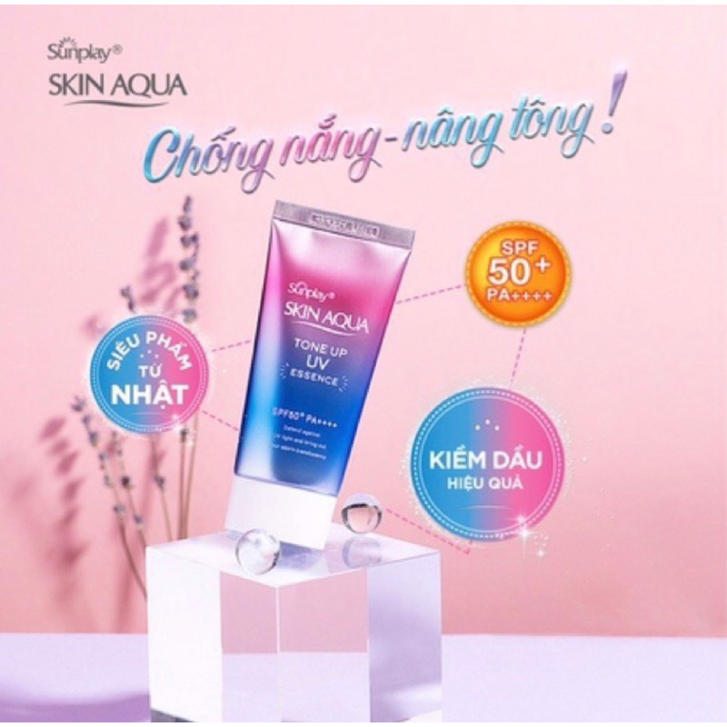 Kem chống nắng Skin Aqua kiềm dầu nâng tông. Sunplay Skin UV Essence