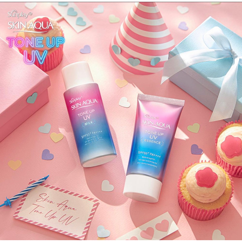 Kem chống nắng Skin Aqua kiềm dầu nâng tông. Sunplay Skin UV Essence