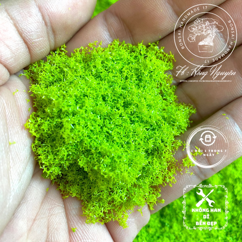 Bột rêu nhựa gói 10gr 25gr bonsai handmade mô phỏng rêu ,trang trí gốc cây làm bonsai handmade