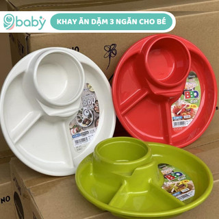 Khay ăn 3 ngăn cho bé có kèm khay để cốc, thìa dĩa Nhật Bản