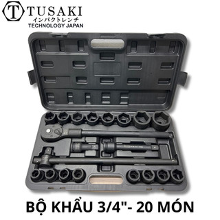 Bộ khẩu 3/4, bộ tuýp đen - 6 cạnh tusaki- japan