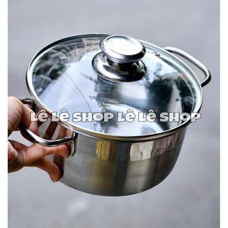 Nồi inox anlene size 18cm nắp kính