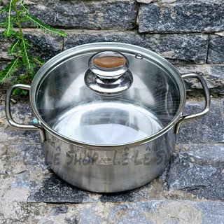 Nồi Inox ANLENE Size 18cm Nắp Kính