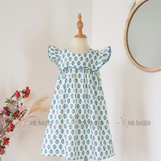 V079 váy cánh tiên cotton xinh house bé gái thiết kế lượn sóng