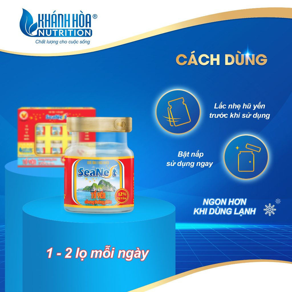 Hộp Quà Tặng Yến Sào Chưng Đường Phèn Cao Cấp 12% - Khánh Hòa Nutrition - 6 Lọ x 70 ML