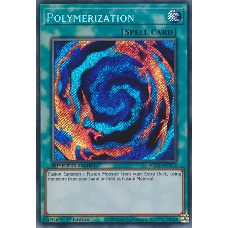 Lá bài thẻ bài Yugioh Polymerization – Secret Rare - Tặng bọc bài nhựa bảo quản