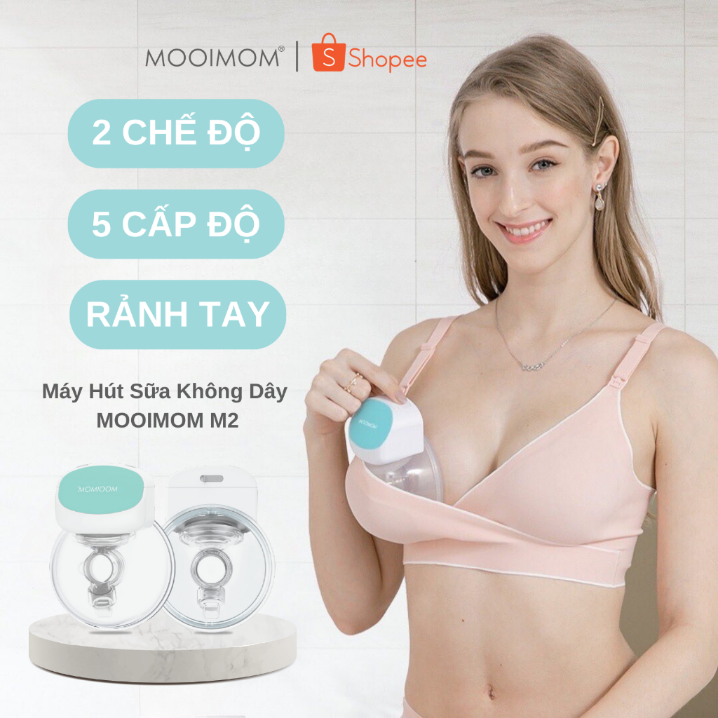 Trọn Bộ 2 Máy Hút Sữa Không Dây Rảnh Tay MOOIMOM M2