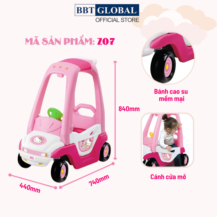 Xe chòi chân cho bé BBT Global, ôtô chòi chân đa dạng mẫu mã, chất liệu an toàn tích hợp đèn và nhạc vui nhộn