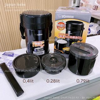 Camen Zojirushi, hộp cơm giữ nhiệt đựng thức ăn 3 ngăn kèm ảnh thật (HÀNG VỢT SALE TẠI NHẬT)
