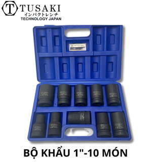 Bộ đầu khẩu 1 inch 10 món, bộ đầu tuýp cao cấp tusaki-japan