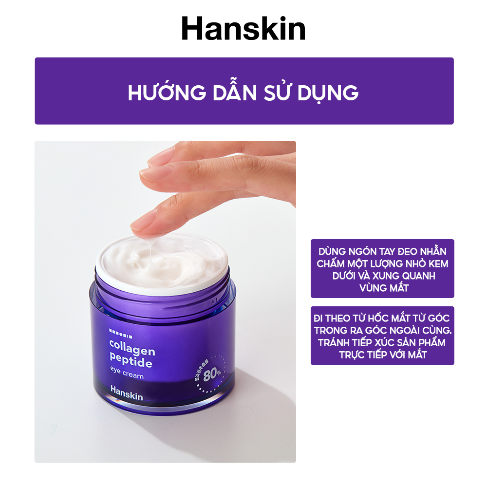 [Mã BMLTB35 giảm đến 35K đơn 99K] Kem Dưỡng Da Mắt,Tăng Cường Đàn Hồi HANSKIN COLLAGEN PEPTIDE EYE CREAM 80ml