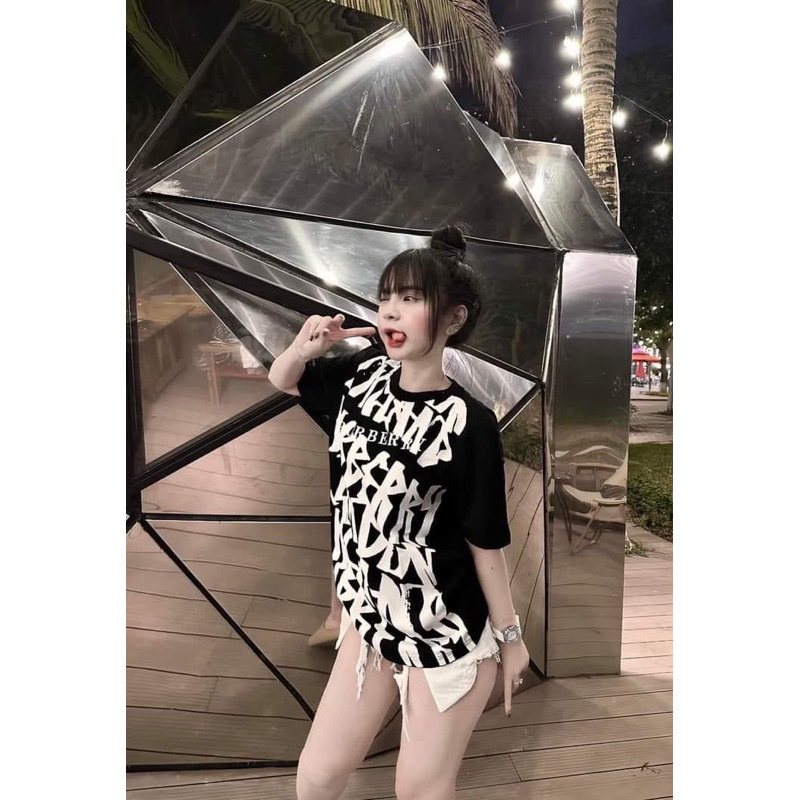 Áo phông nam nữ Premium Cotton in chữ BBR monogram mặt trước phong cách đường phố streetwear. Áo Thun Unisex Form Rộng.