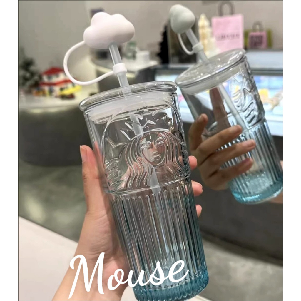 (VIDEO THẬT) LY THỦY TINH STARBUCK SIÊU XINH 550ML ,KÈM TÚI GIẤY CỦA HÃNG ( HÀNG CÓ SẴN）