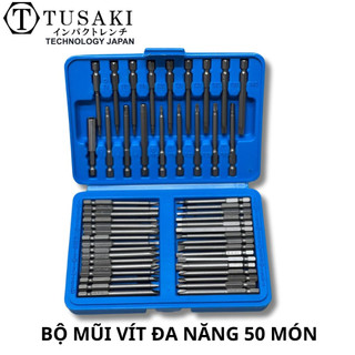 Bộ mũi vặn vít đa năng chuôi lục giác 6.35mm 50 chi tiết - Đầu hoa thị,lục giác,hoa thị lỗ,2 cạnh,4 cạnh